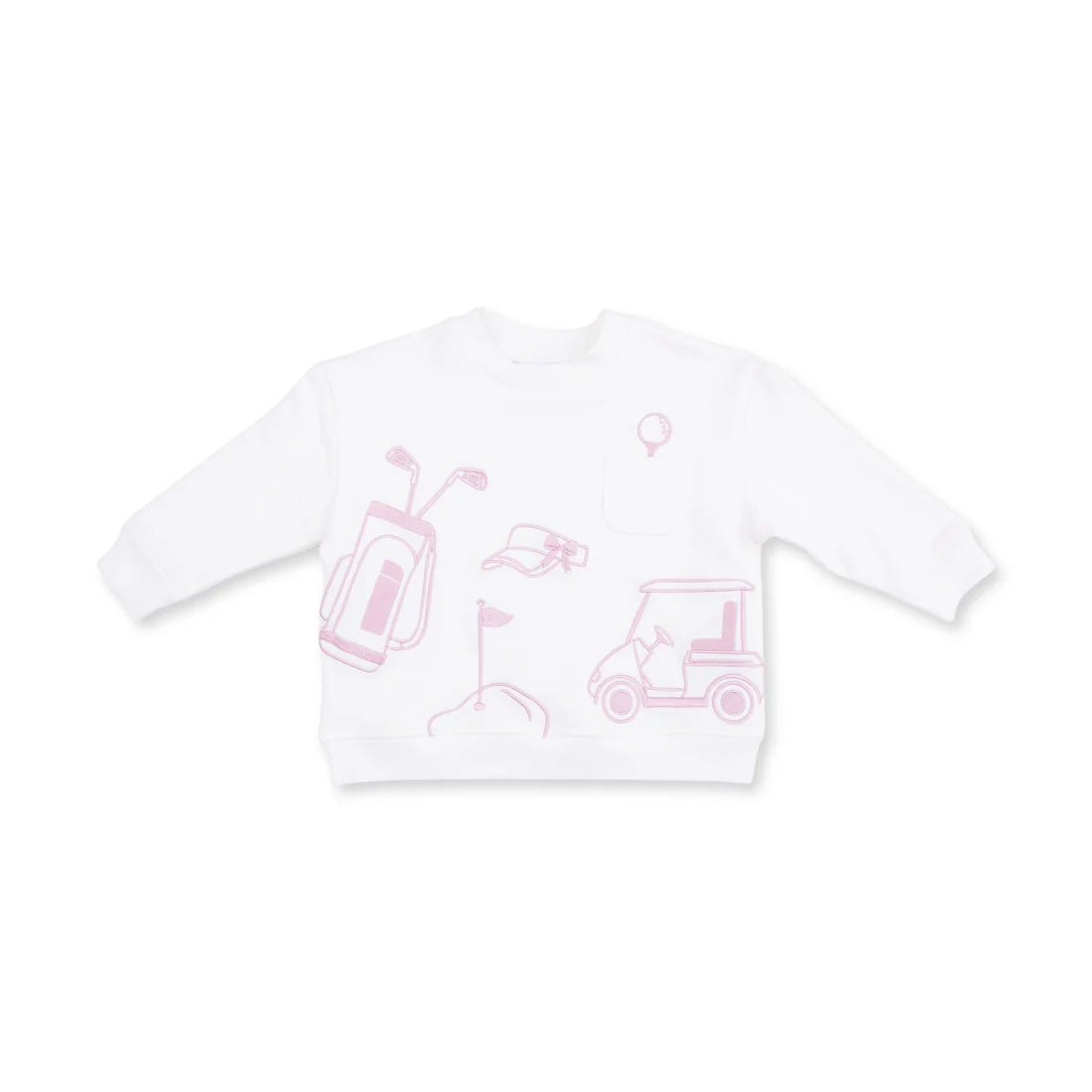 Golf Sets  Drop Sleeve Sweatshirt White and Pink