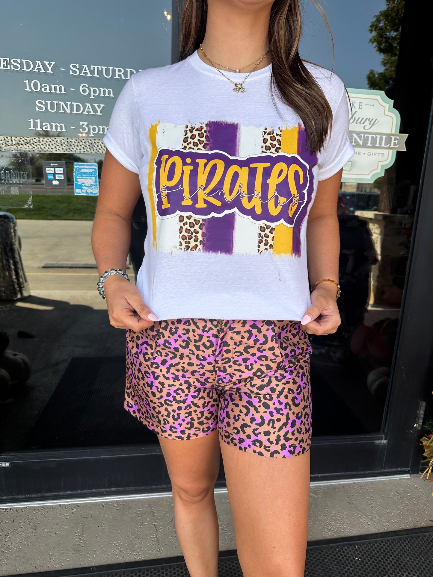 Purple leopard Shorts
