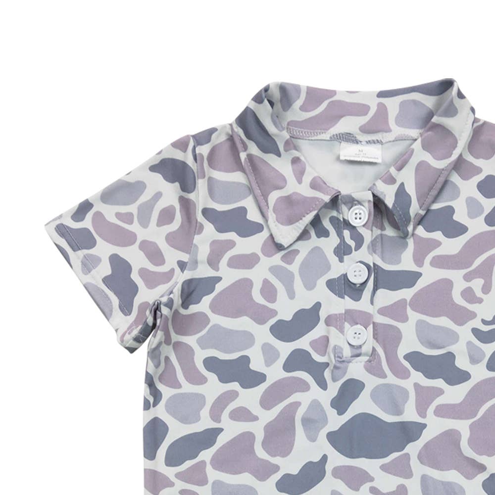 Baby Boys Camo Hunting Short Sleeve Buttons Tee Shirt Tops: 4T