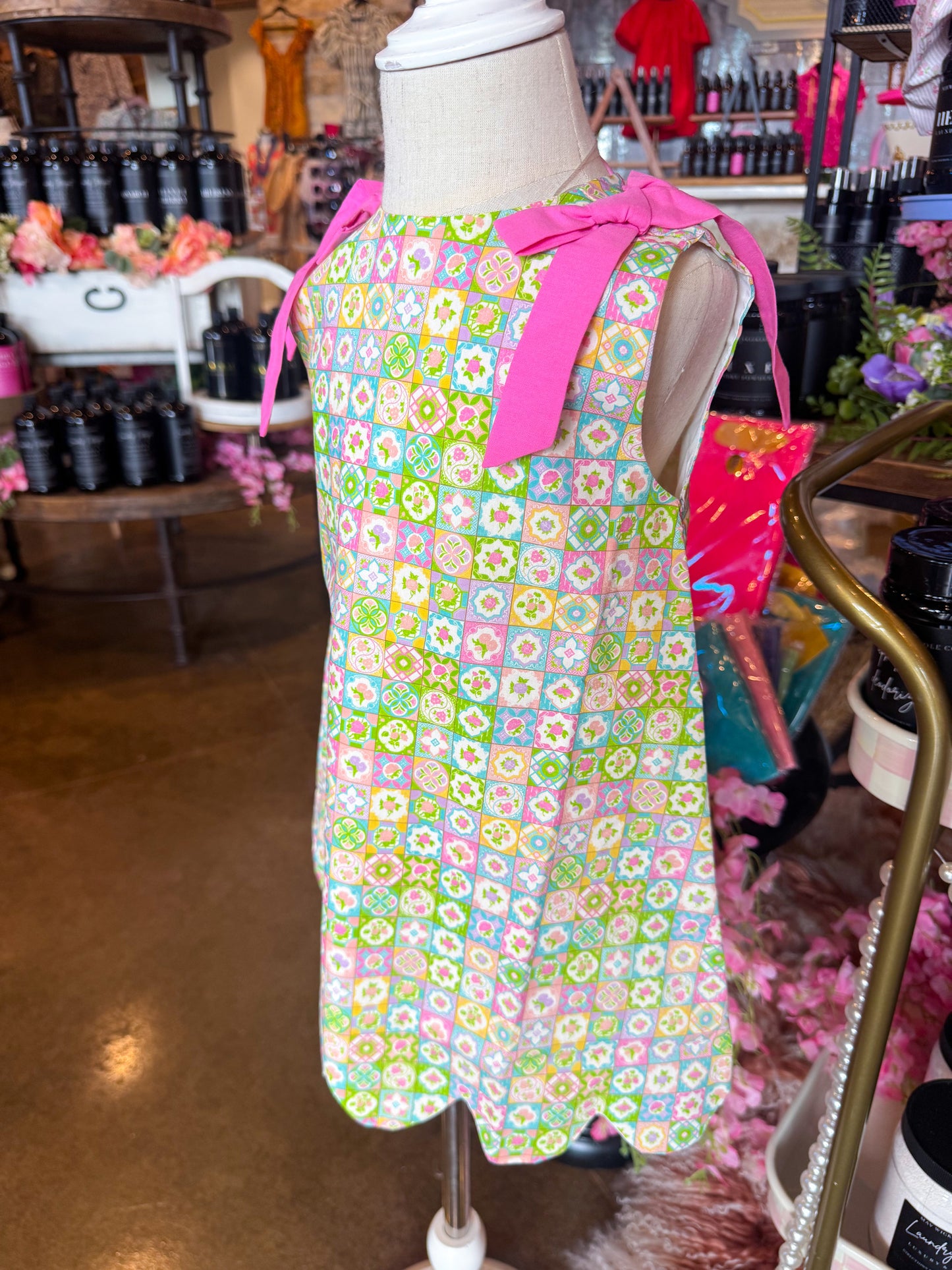 Floral Checkered Dress