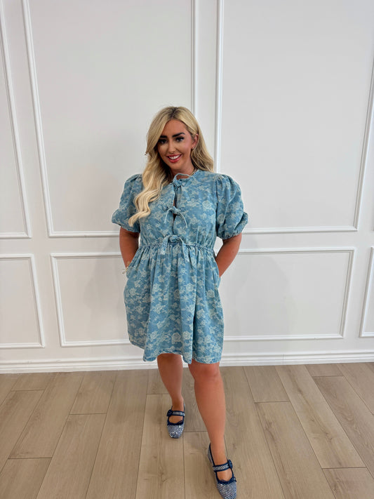 Denim Jacquard Dress