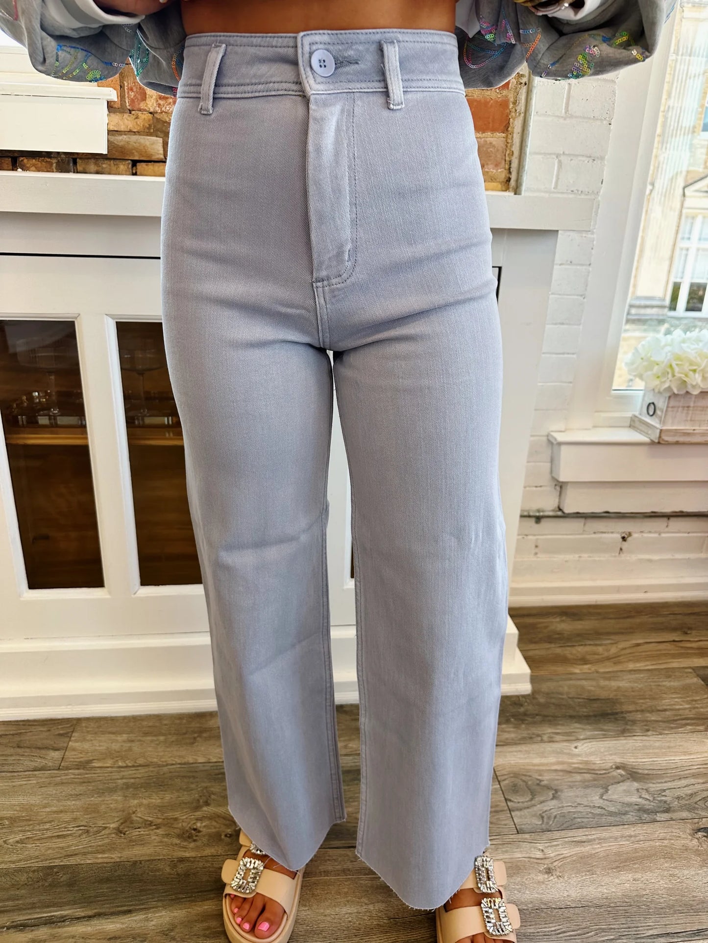Straight Wide Leg Jeans Periwinkle
