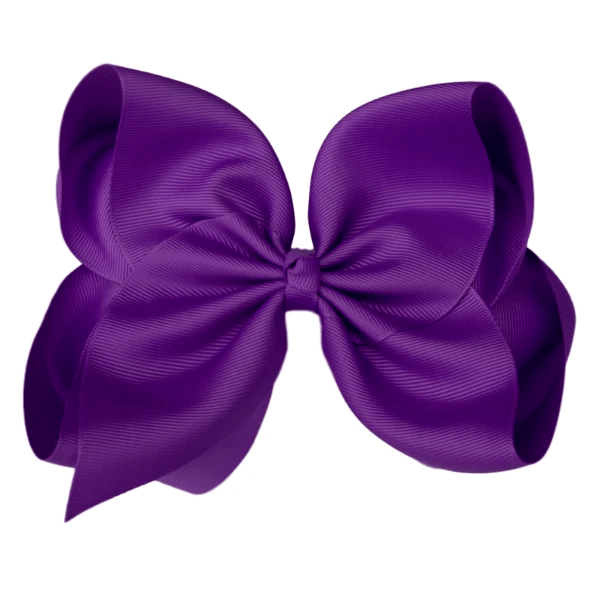 6 inch Solid Grosgrain Bow/French Barrette
