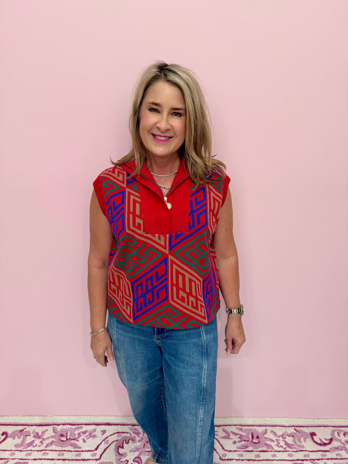 Poppy Pullover Vest ( Vintage Monogram, Emily McCarthy