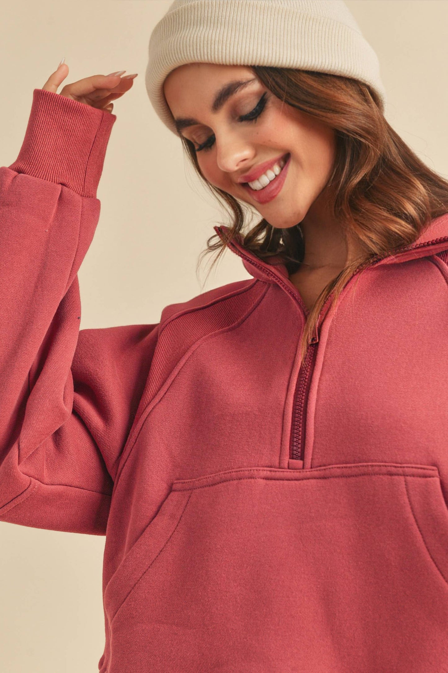 950CK Dove Funnel Neck Half Zip: S / Pullover / Lavender