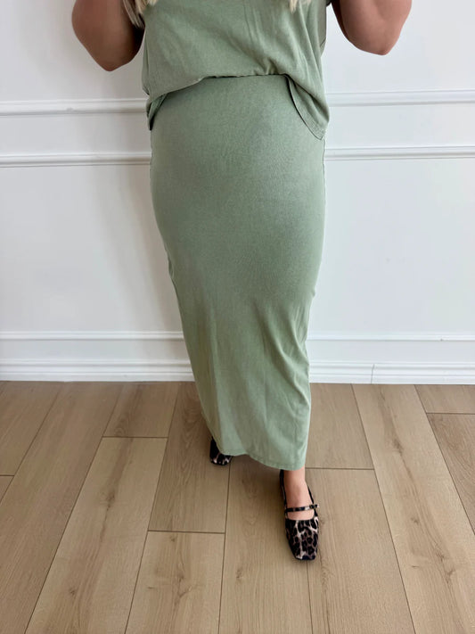 Gail Midi Skirt - Avocado