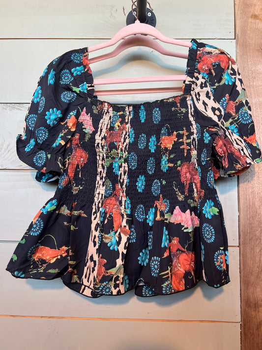 Squash Bubble Sleeve top