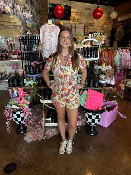 outlaw romper ivory hillside floral