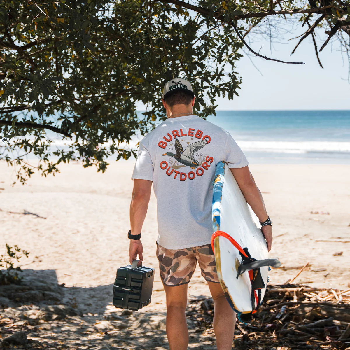 Short Sleeve Tee - Old School Duck Hunt - Heather Oatmeal