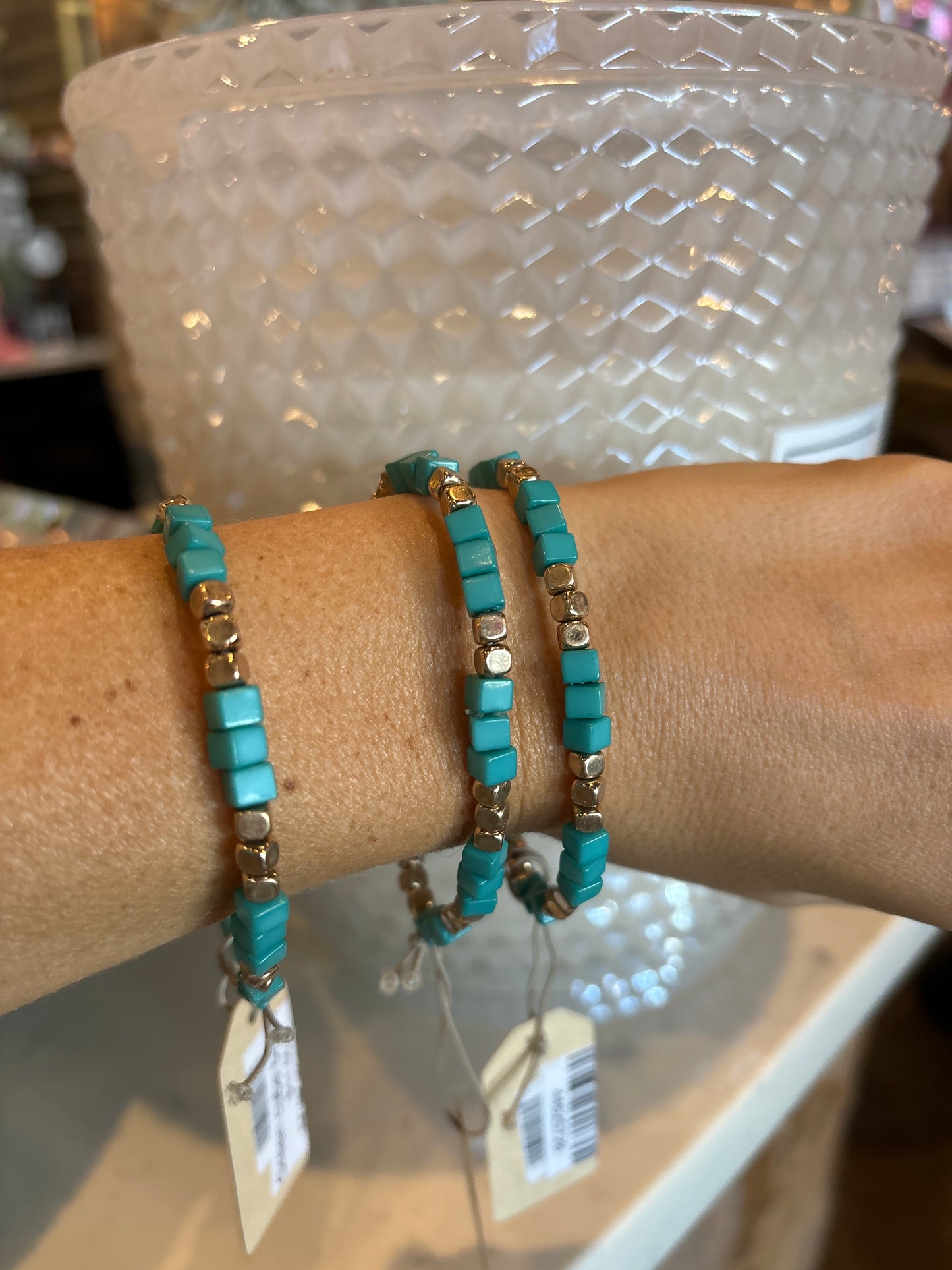 Green cube bracelet