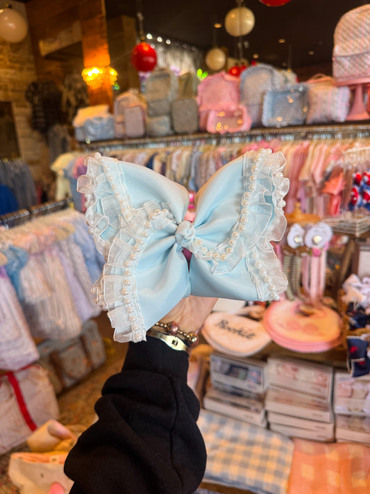 Blue Belle Pearl Bow
