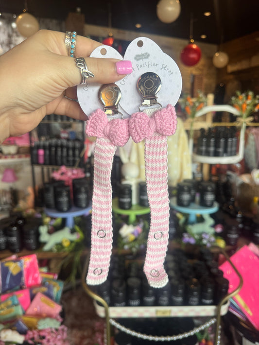 Pink Bow Crochet Pacy Clip