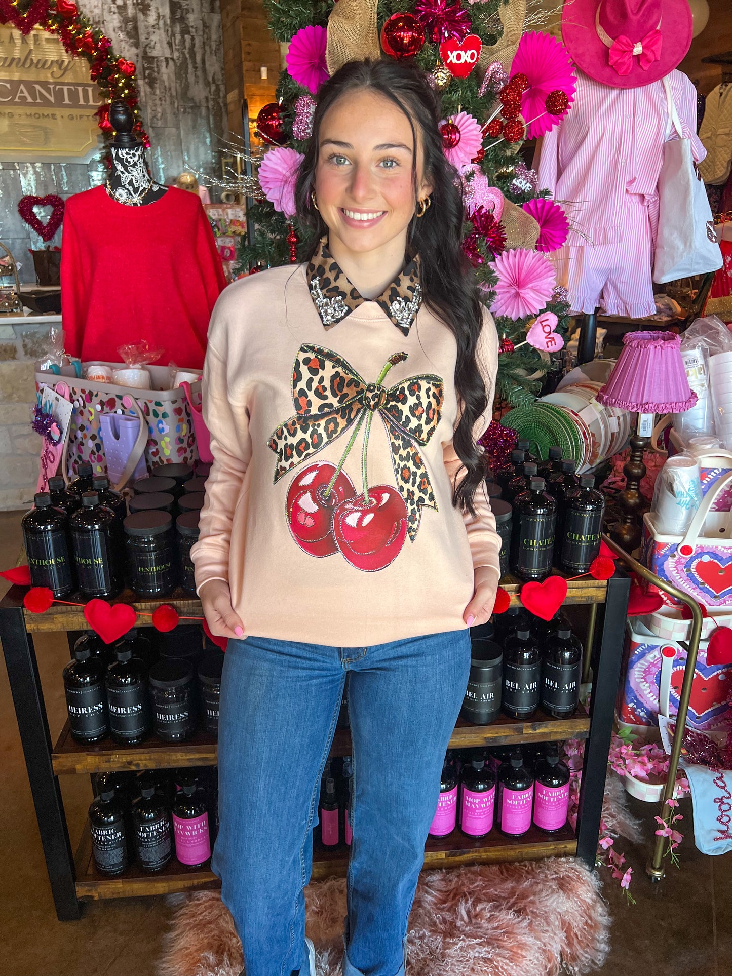Cherry Rhinestone Sweatshirt