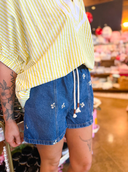 Floral Denim Short