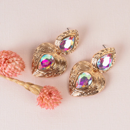 A Heart Like Mine Gold & Stone Post Drop Earrings