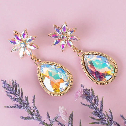 Always A Tomorrow Gold & Stone Post Drop Earrings