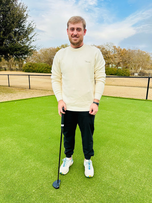 Mens Cashmere Blend Knit White