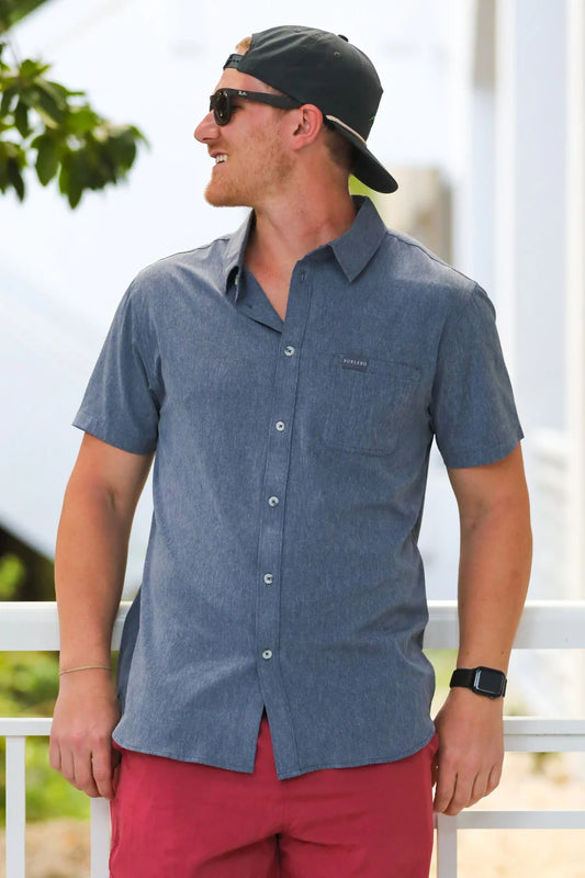 Performance Button Up - Dark Heather Gray