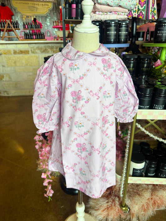 Pink Rose Bow Bubble/Dress