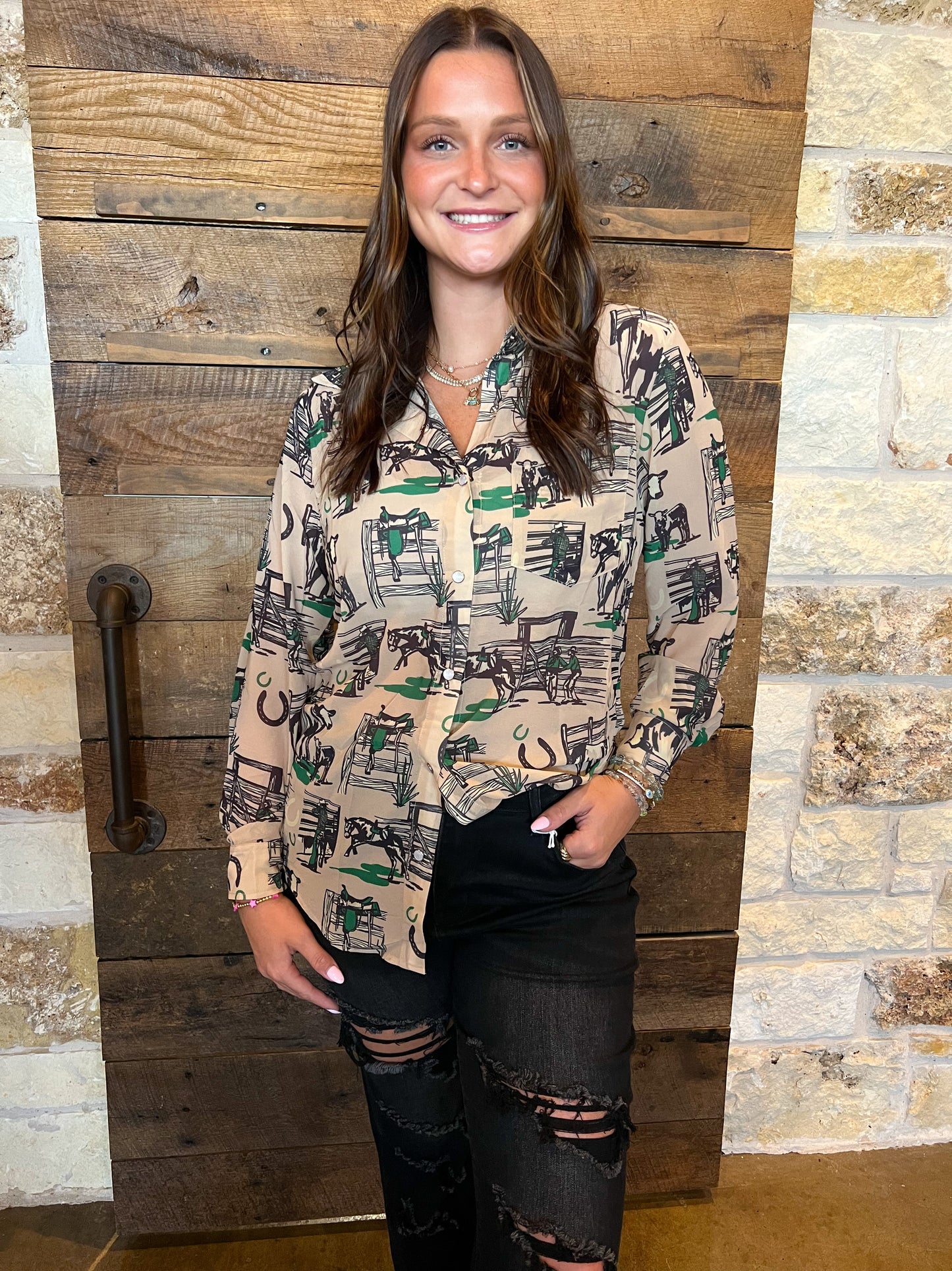 Greener Pastures Button up