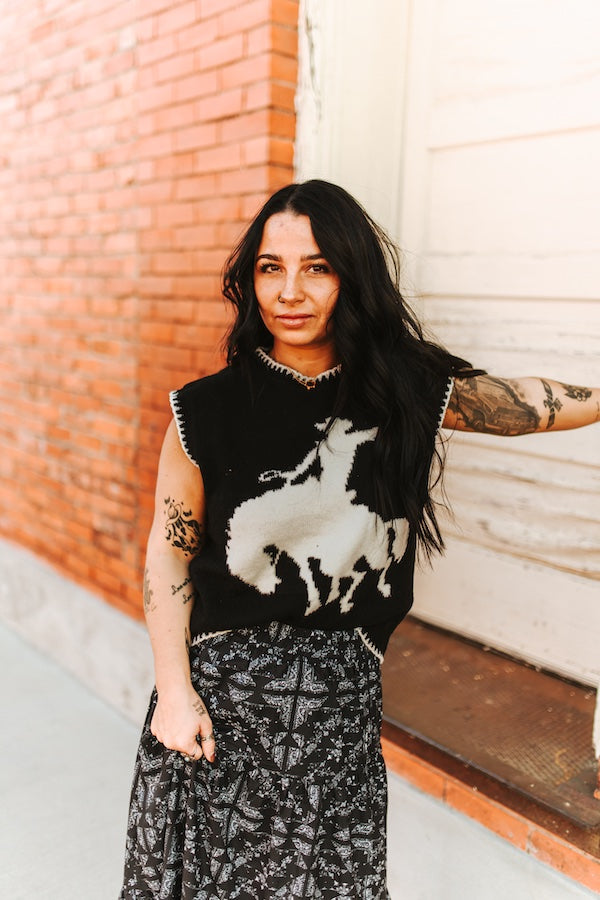 Black Horse Sweater Vest