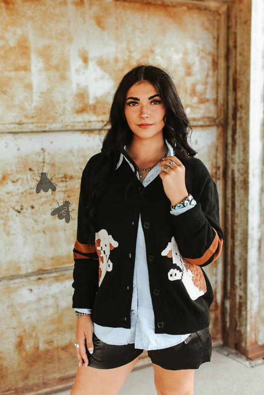 Cattle Cardi in Black