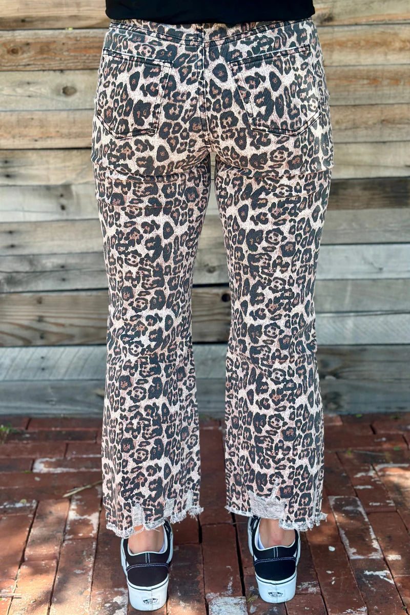 Leopard Distressed Denim