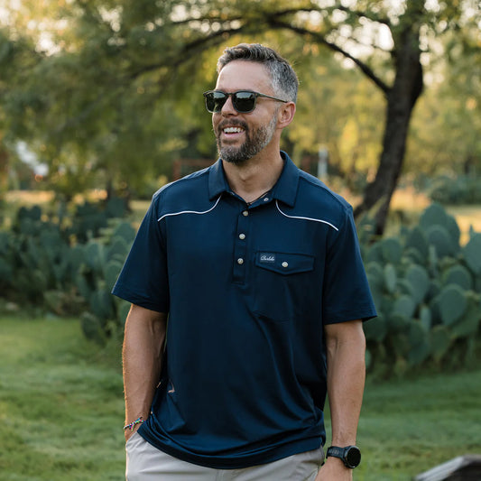 Pearl Snap Performance Polo - Navy