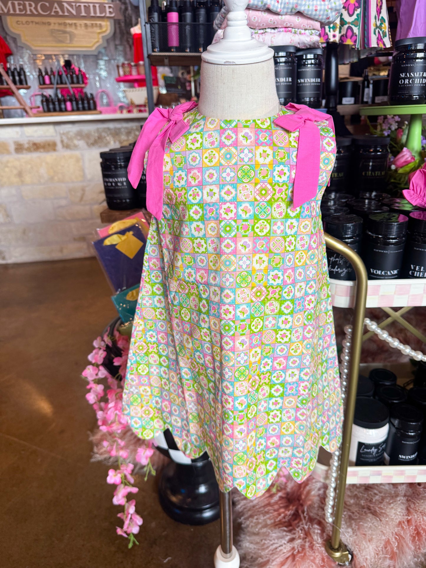 Floral Checkered Dress