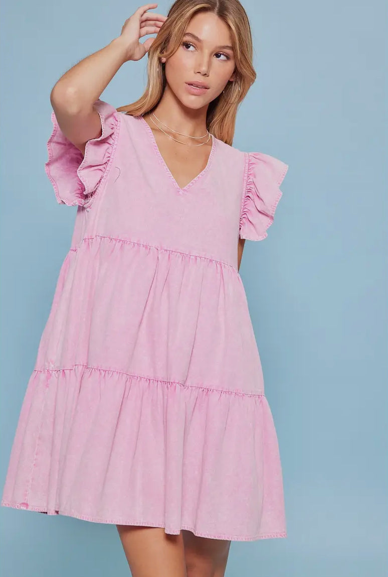 Pink Denim Dress