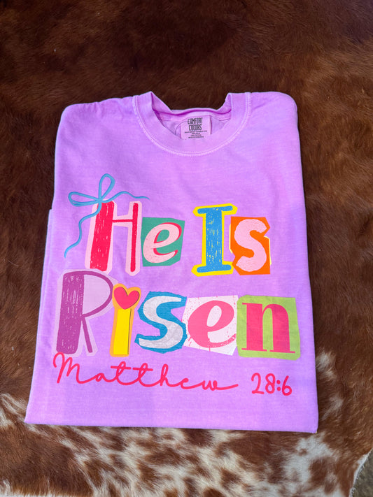 He is risen Purple Tee