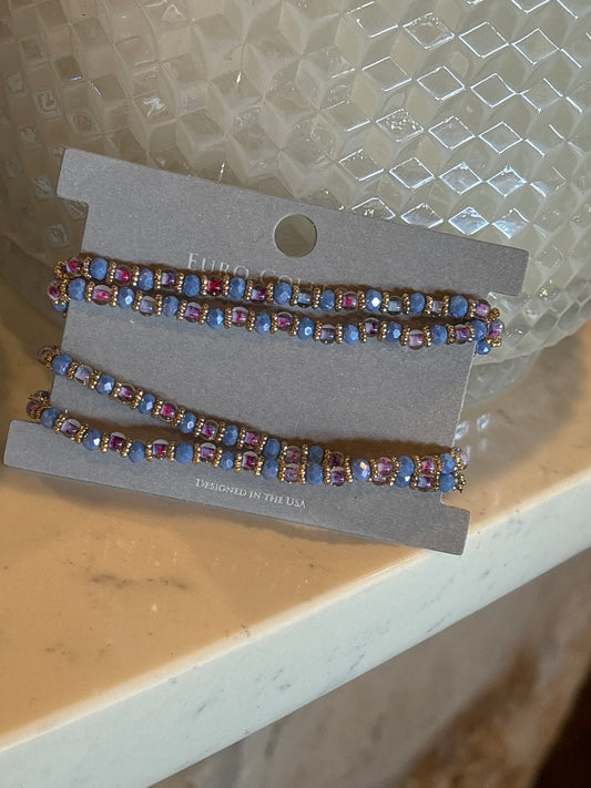 Blue stone bracelet stack