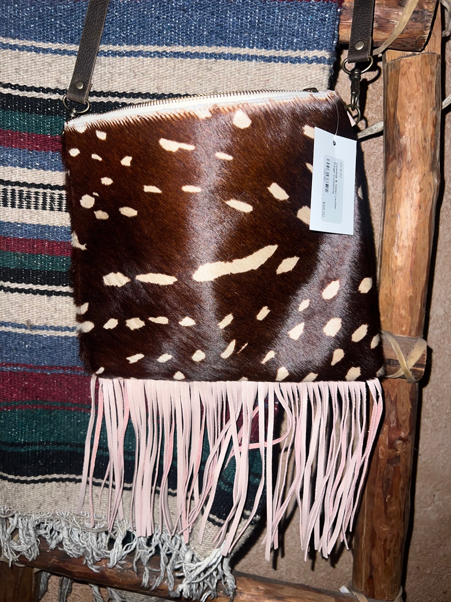 Cowhide & Italian Leather Fringe Crossbody