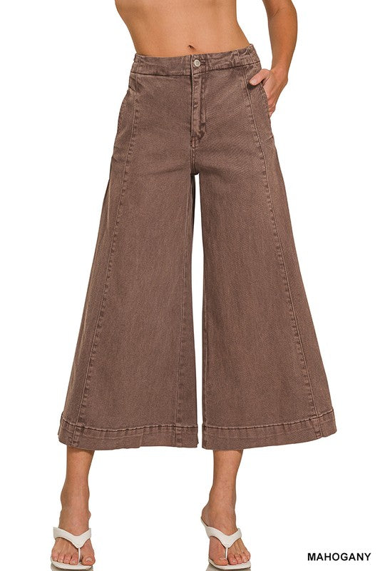 Mahogany Crop Gauchos