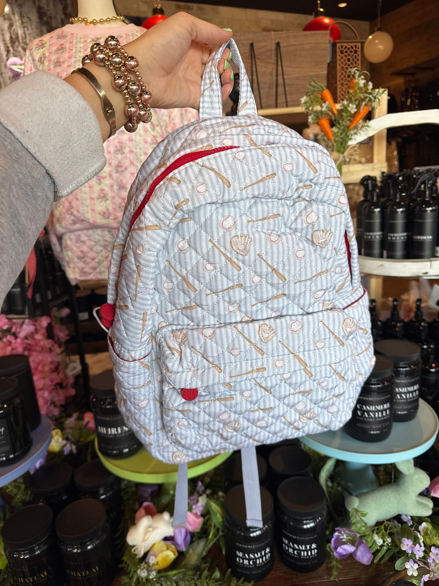 Baseball Quilted Backpack