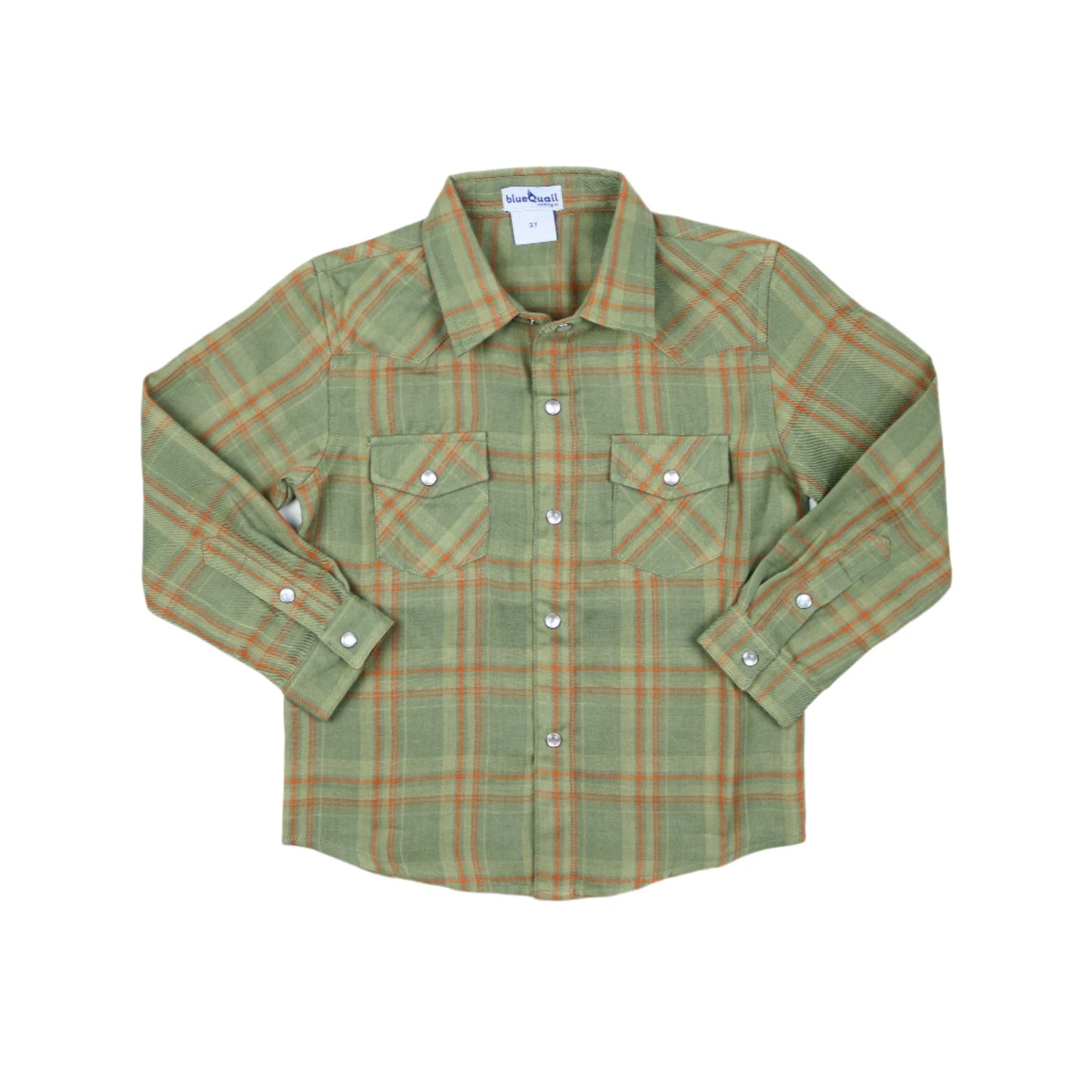 Deer Camp Plaid Pearl Snap Long Sleeve Brushed Flannel Shirt