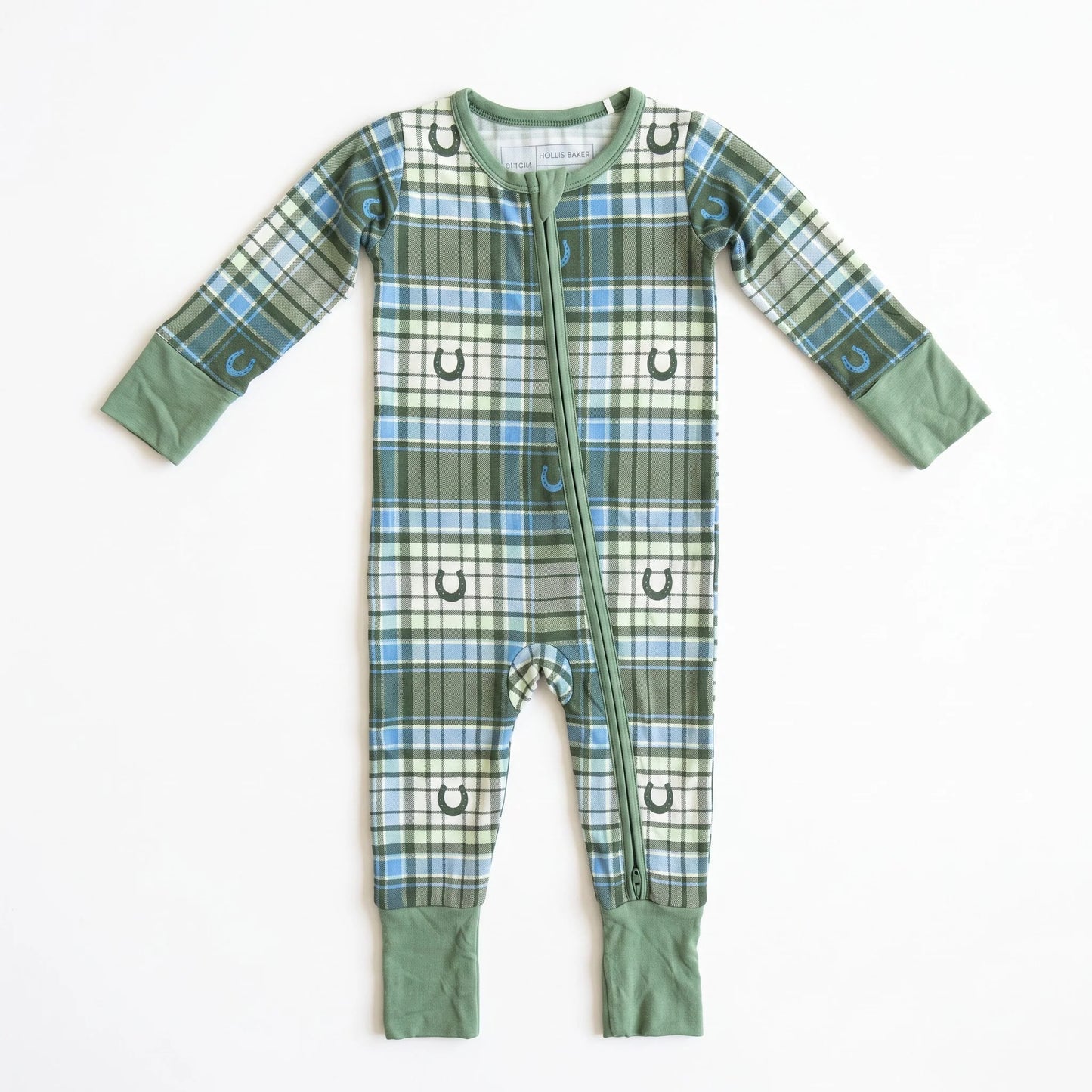 Zipper Romper - Horseshoe Plaid Boys/Girls