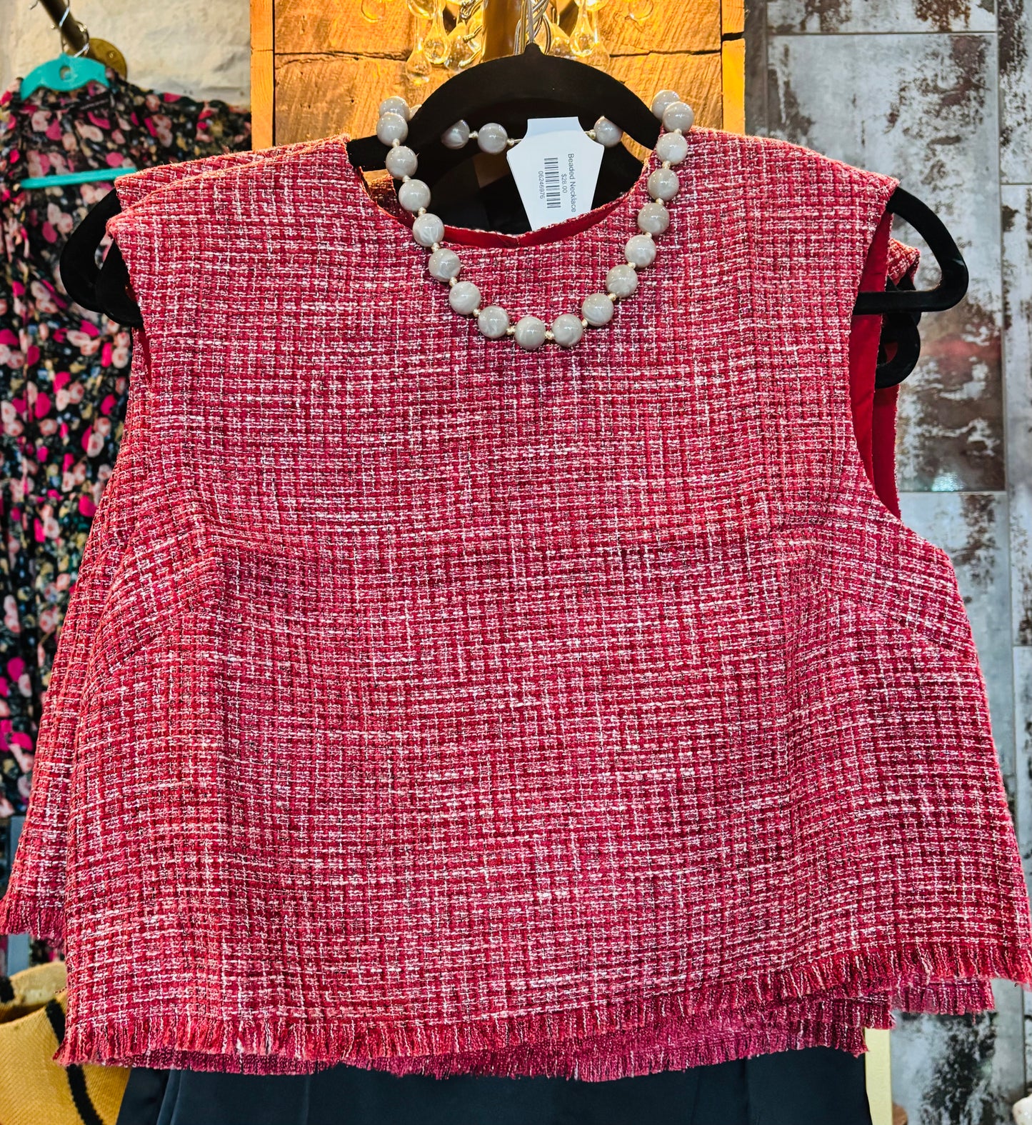 Frayed Tweed Top