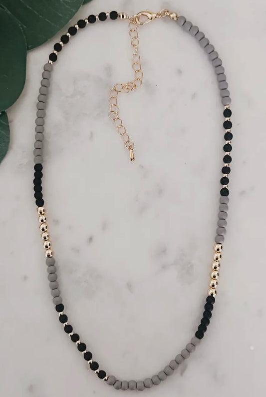 Black beaded necklace