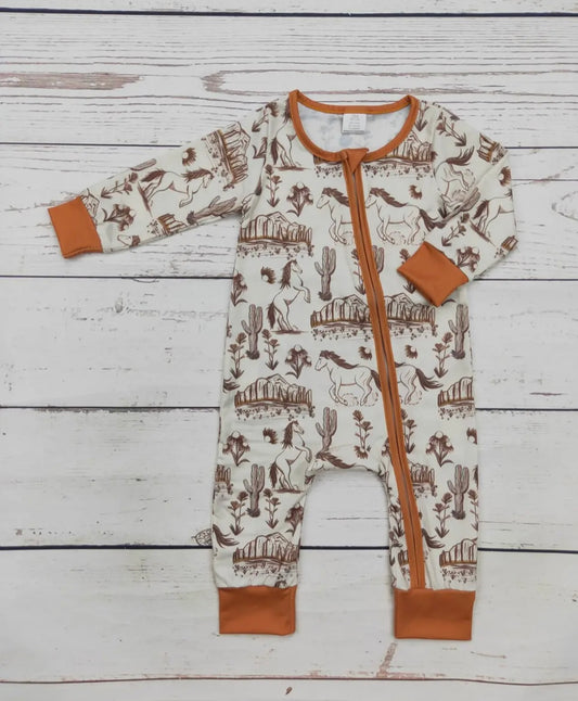 Baby Western rodeo sleeper with zipper