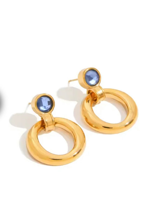 Blue Gem Earrings