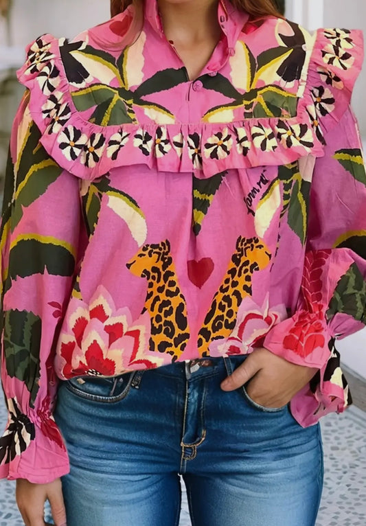 Pink Leopard Top
