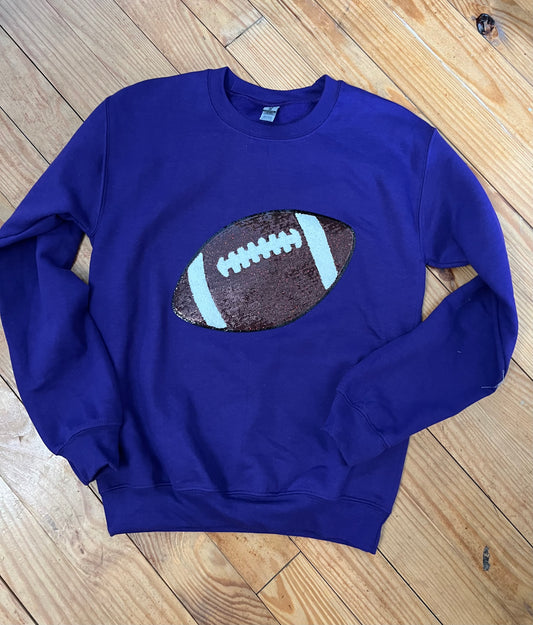 Sequin Football Crewneck