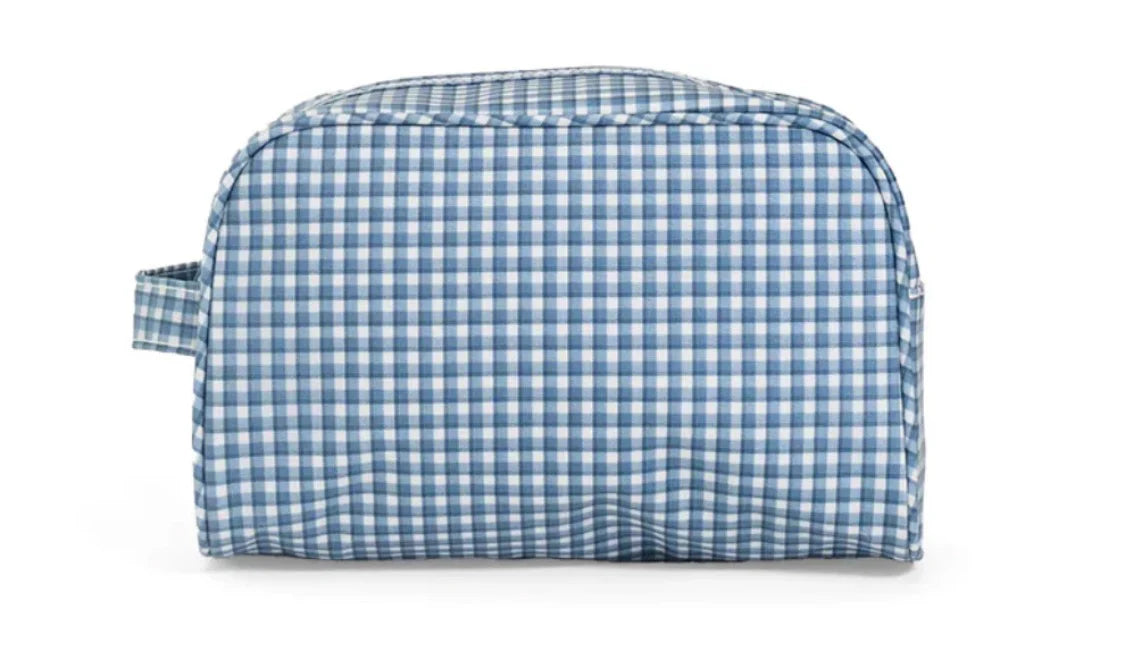 Stowaway Toiletry Bag- Rodeo Check Indigo