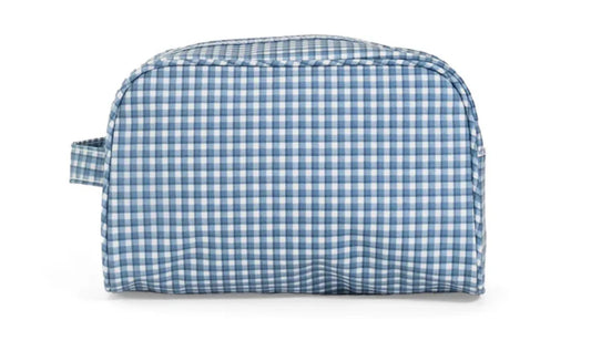 Stowaway Toiletry Bag- Rodeo Check Indigo