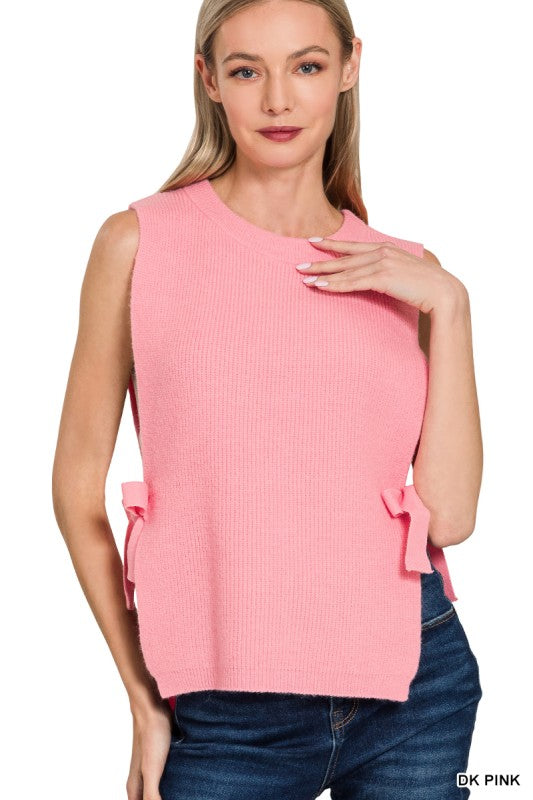 Pink Side Bow Sweater