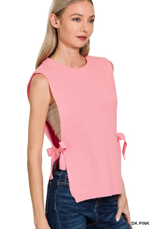 Pink Side Bow Sweater