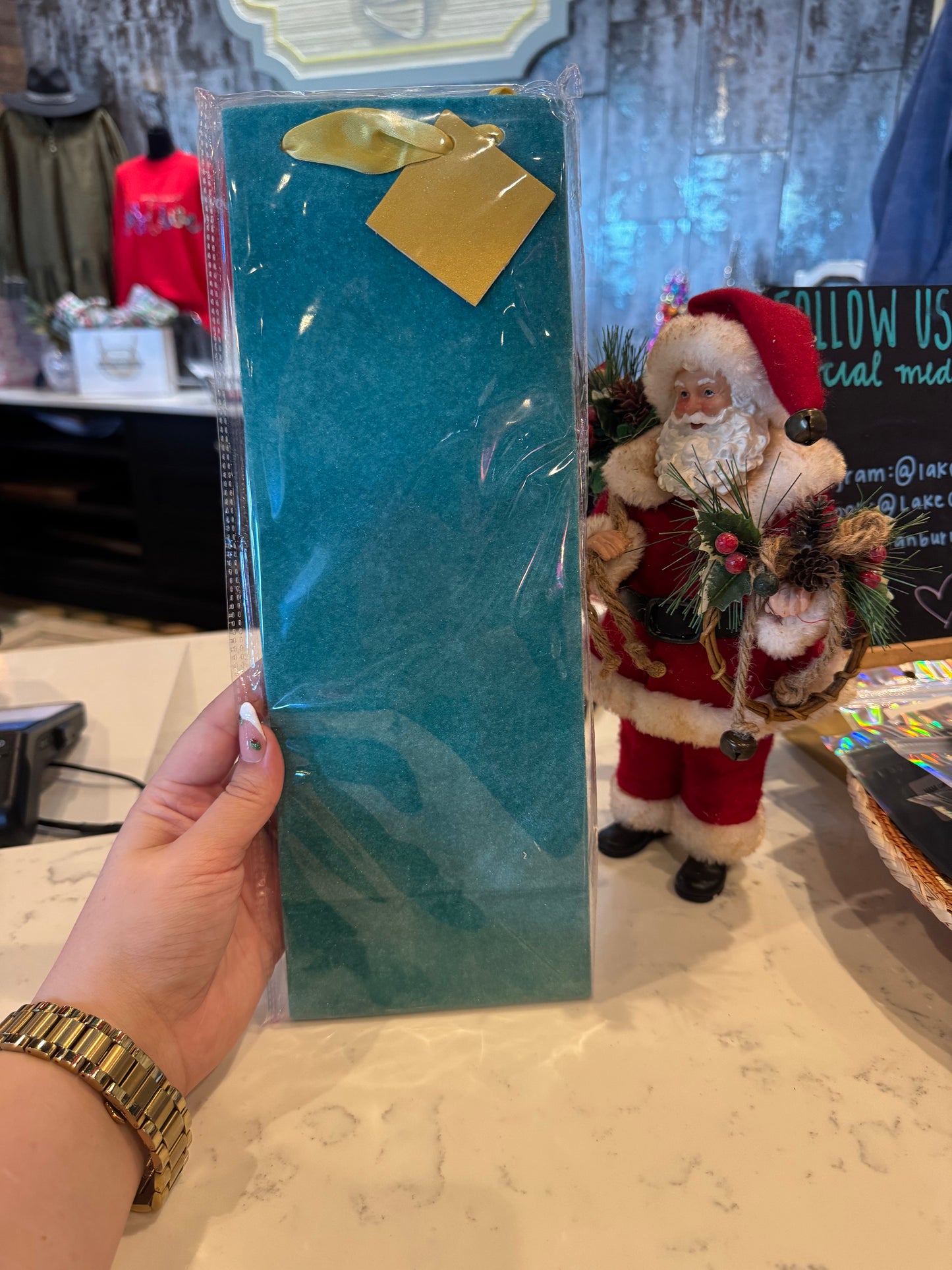Tall Skinny Velvet Gift Bag