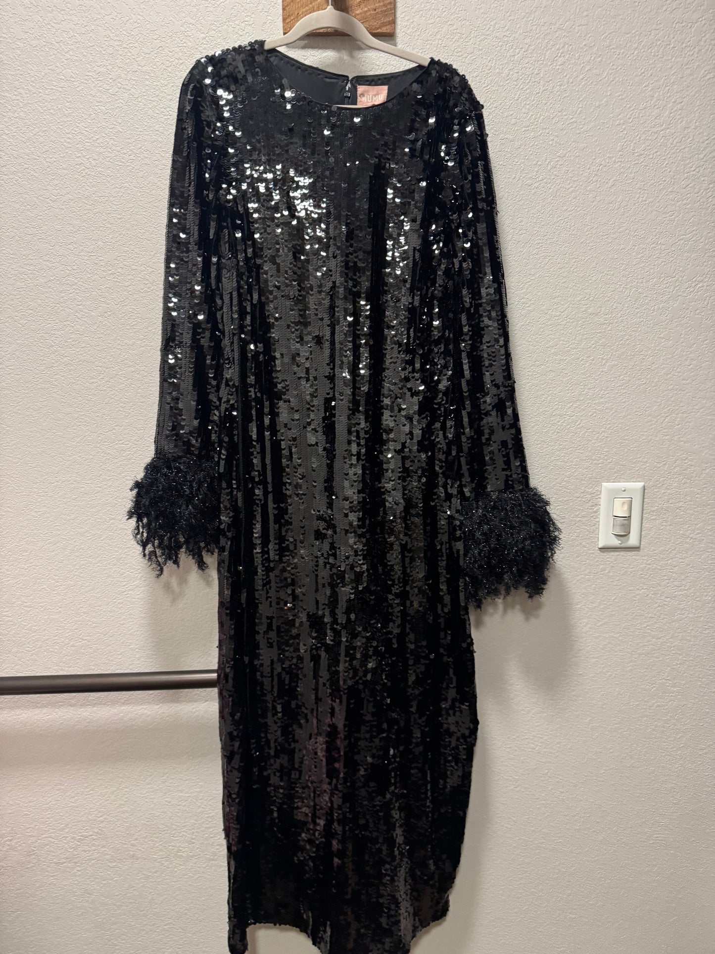 Priscilla Dress Black Sequin Fringe