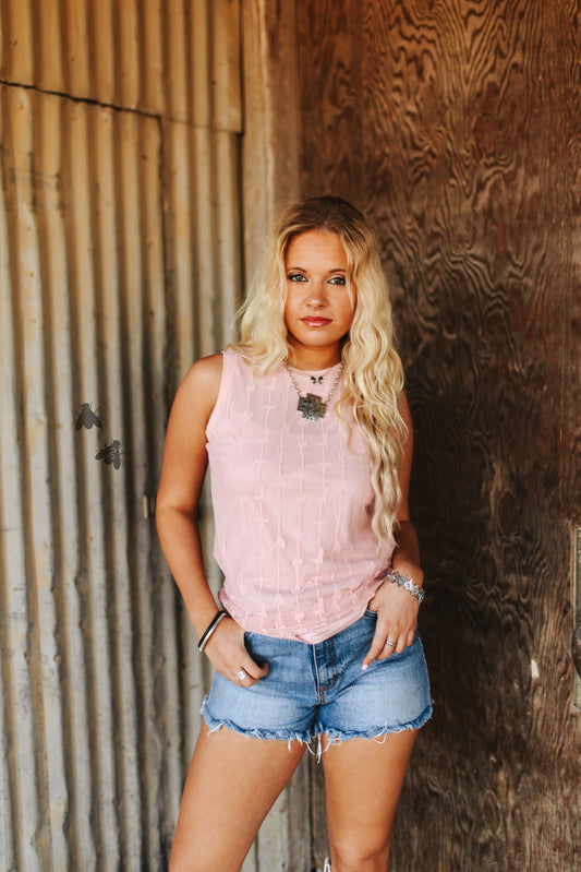 Blush Cutesy Cowboy Tank